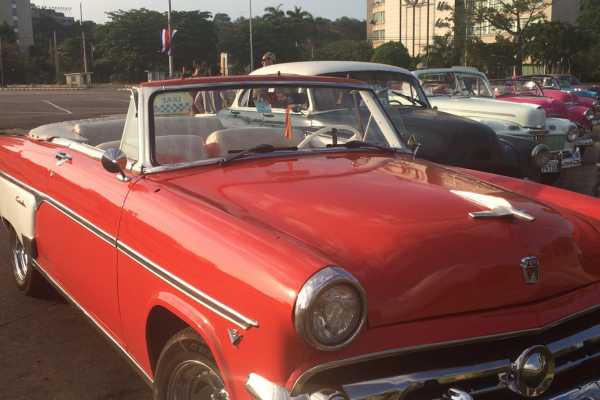 Cuban Classic Cars at Plaza de la Revolucion