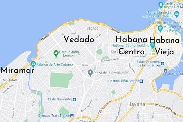 Havana Neighbourhoods Map